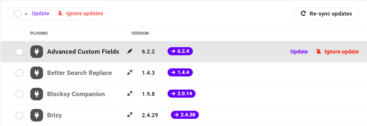 Hub2 core, plugin & theme updates