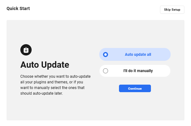 Automate setup wizard in the Hub