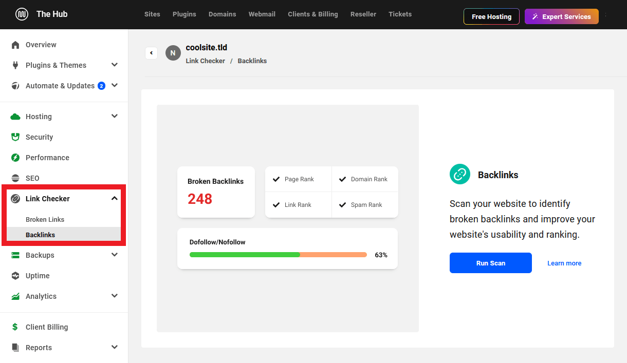 Link Checker service in The Hub