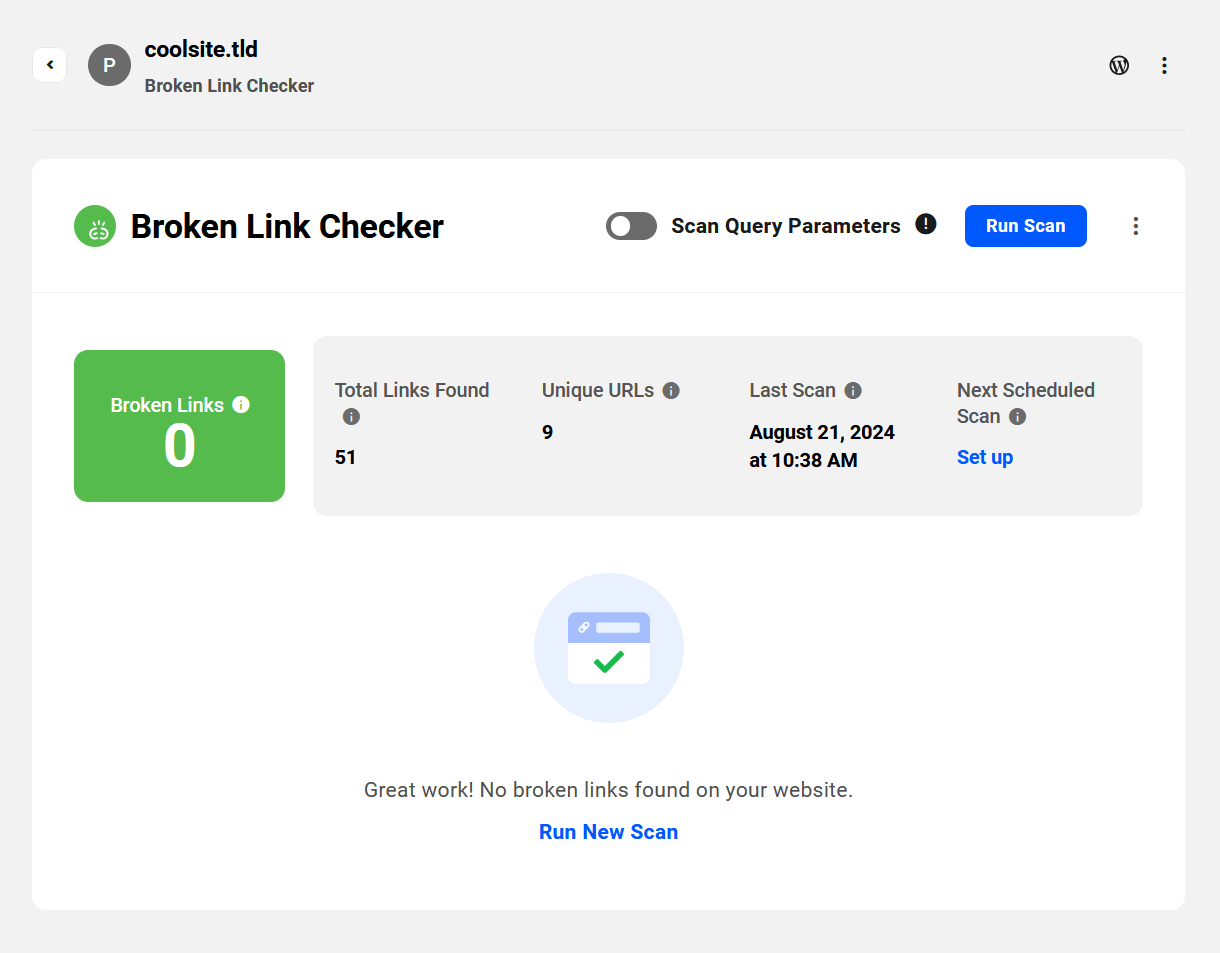 BLC scan complete with no broken links