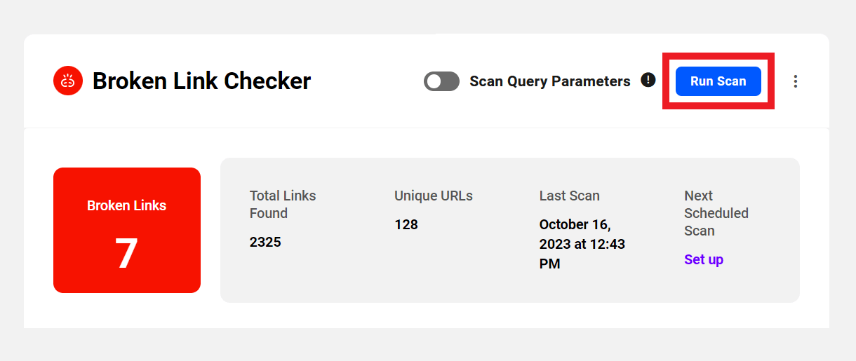 Run a new BLC scan in the Hub