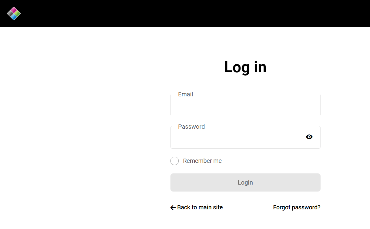 Hub Client login page