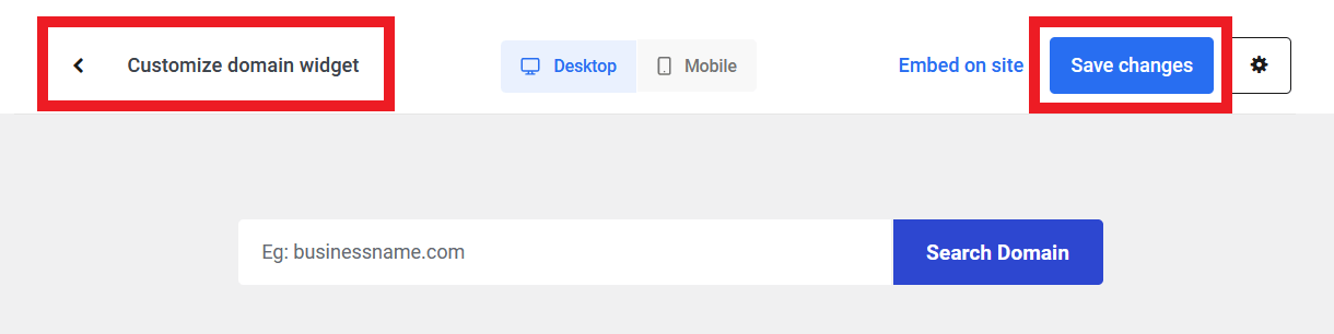 Save Domains Reseller pricing widget customization options in the Hub