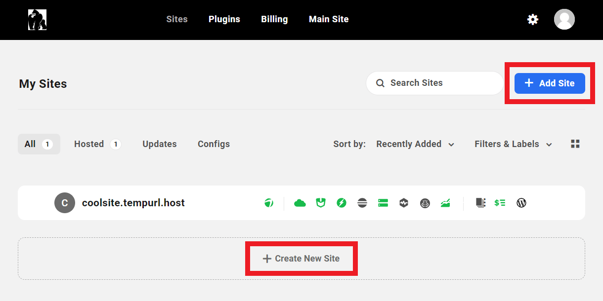 Create new hosting site in the Client Portal