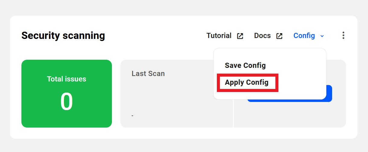 Apply a custom config to a site