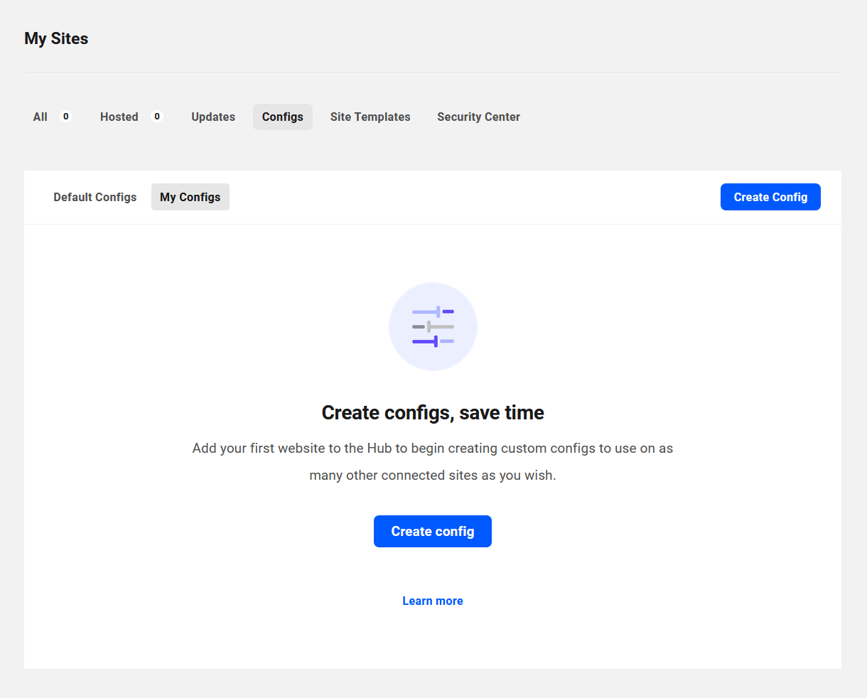 Create custom configs in The Hub
