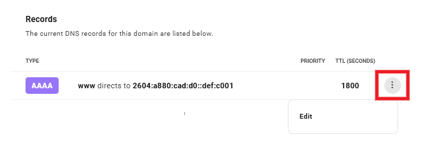 Allows the team member to modify existing DNS records for connected domains