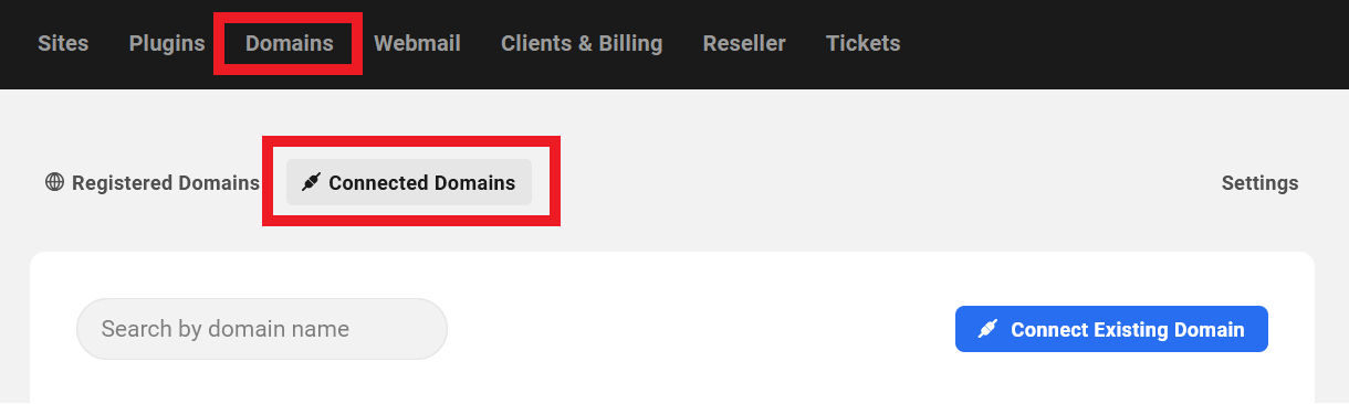 Allows the team member to access the Connected Domains area in the Domains manager