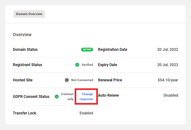 Allows the user to send/resend the GDPR consent email