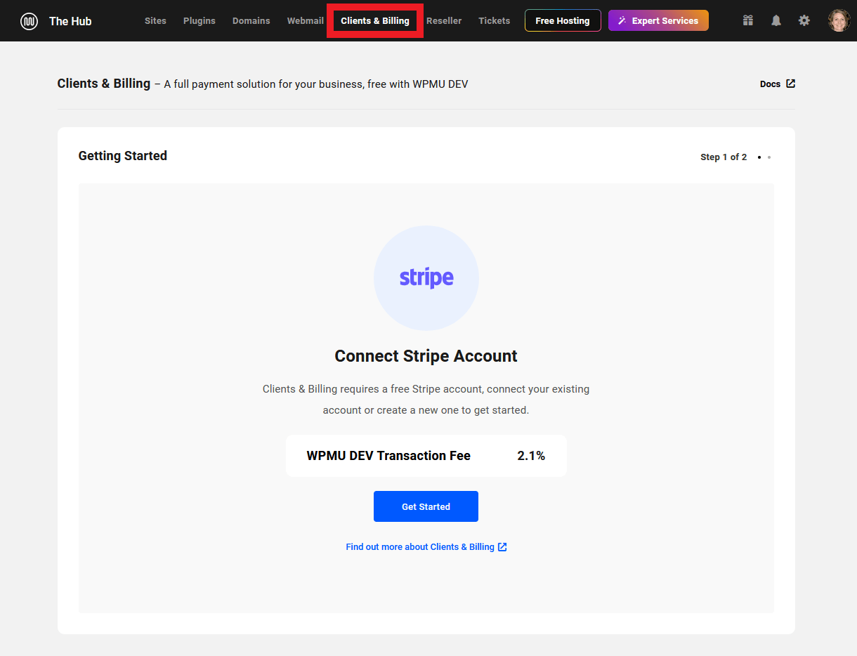 Connect your Stripe account to Clients & Billing in the Hub