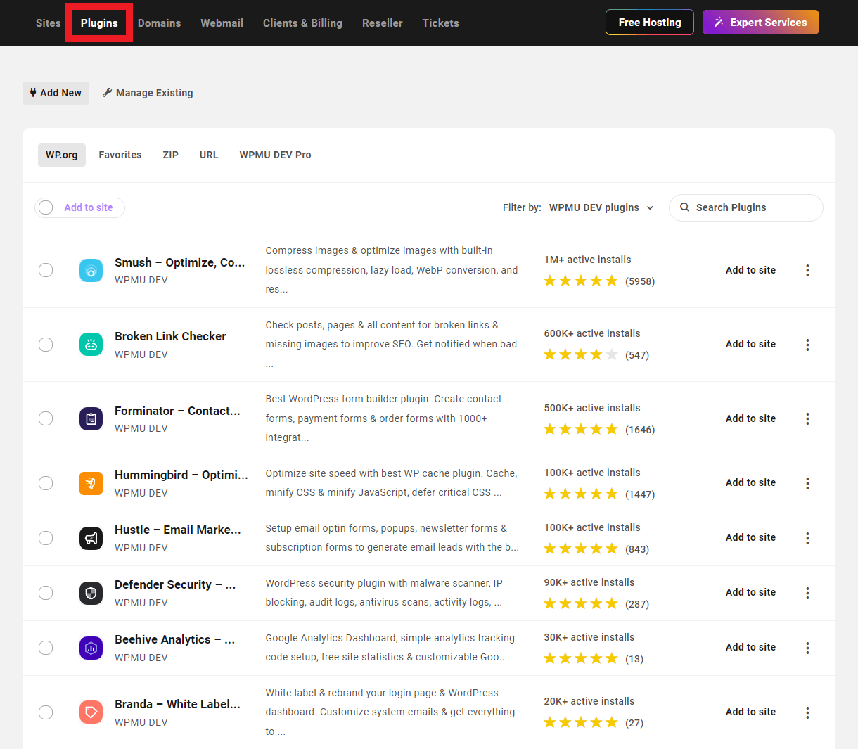 Install plugins from the Hub