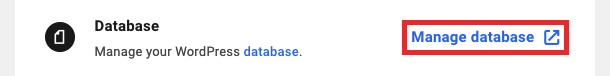 Manage database from the Hub