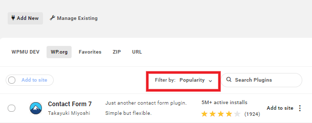 Filter wordpress.org plugins in the Hub