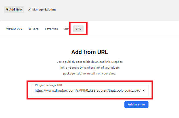 Add plugins from URL in the Hub