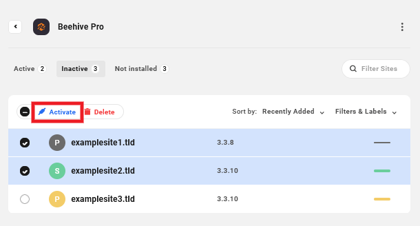 Bulk activate plugins
