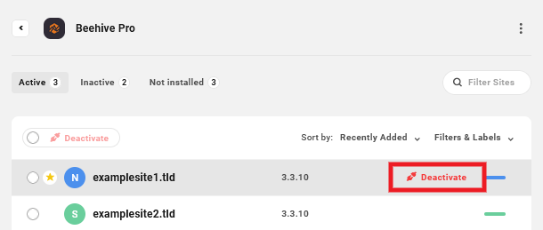 Deactivate plugins
