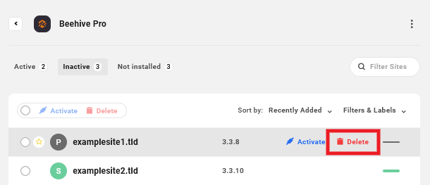 Delete plugins