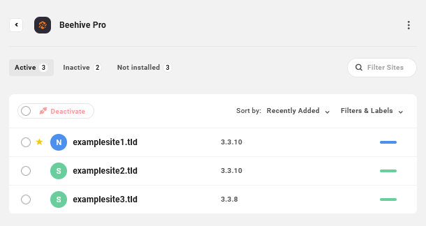 plugin management page