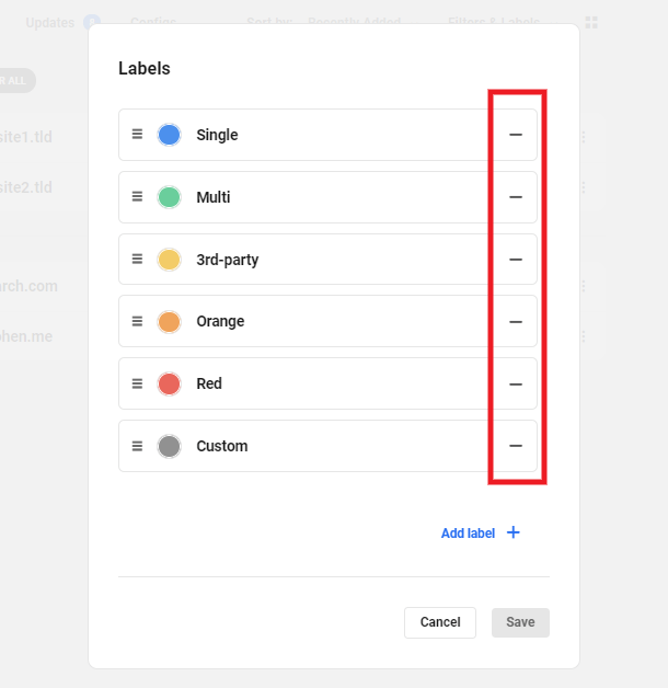remove a label