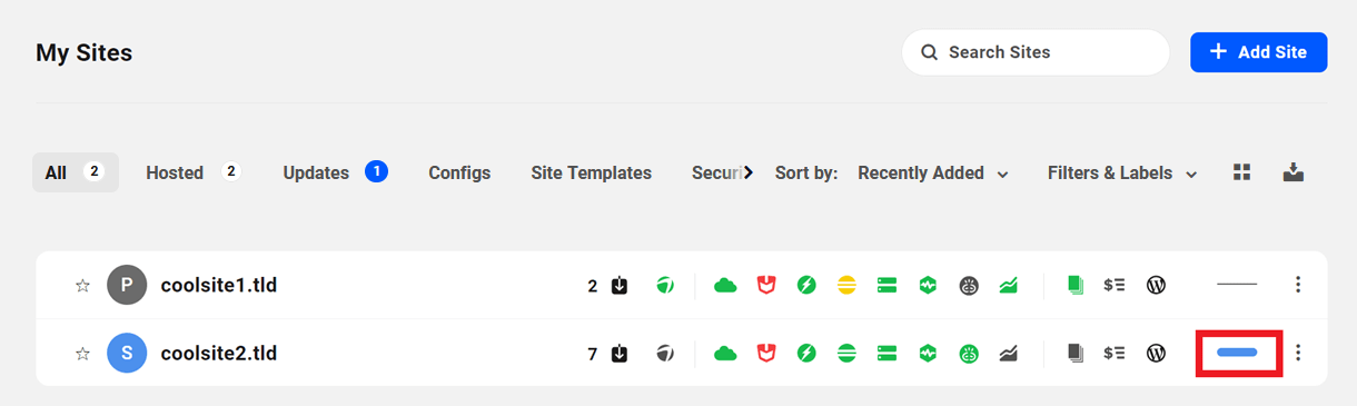 Customize site labels in The Hub