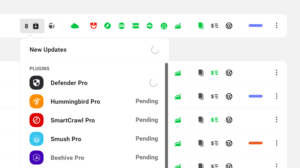 Quick update all plugins and themes in the Hub