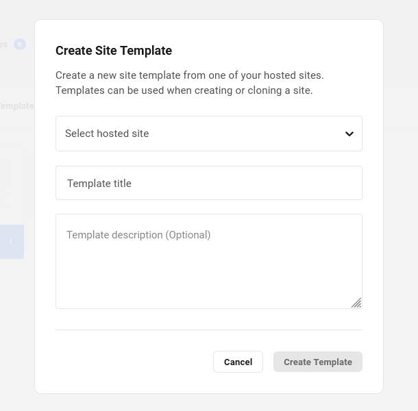Create new site template in the Hub