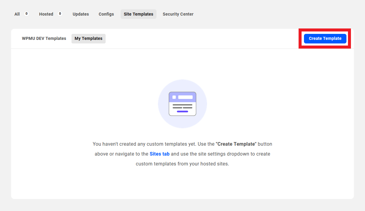 Create your first custom site template in The Hub