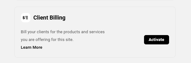 Client Billing module inactive