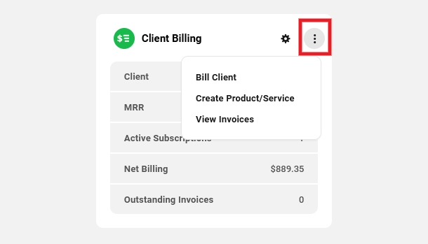 Client Billing module options