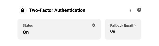 Two-Factor Authentication widget on the Hub Securoty Overview screen