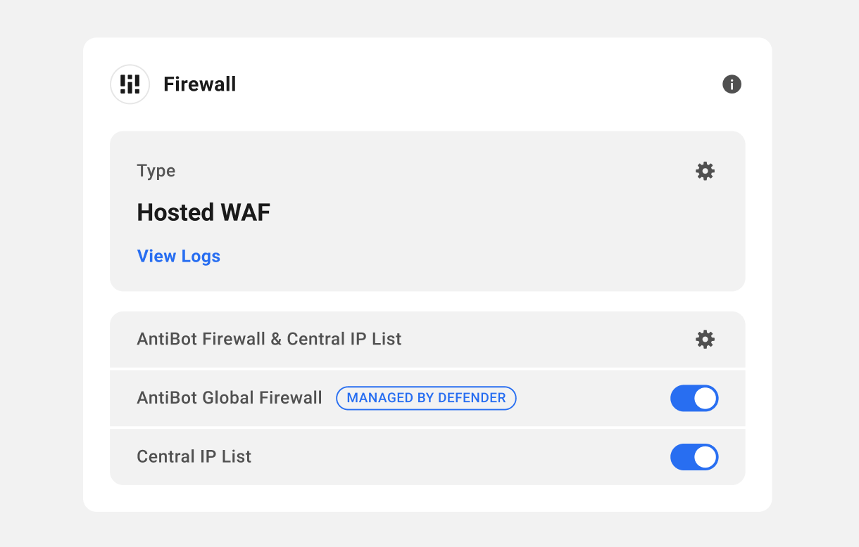 WAF enabled in the Firewall widget for WPMU DEV hosted sites