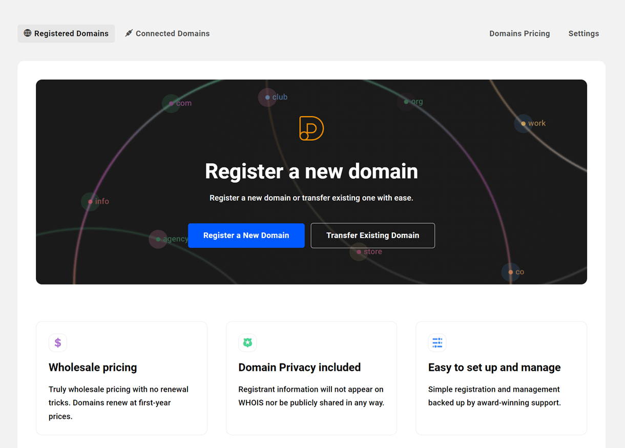 hub reg domain
