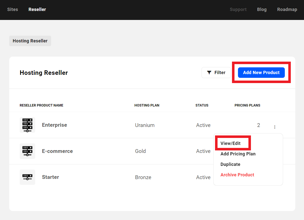 Allows the team member to create and edit Reseller products in the Hub