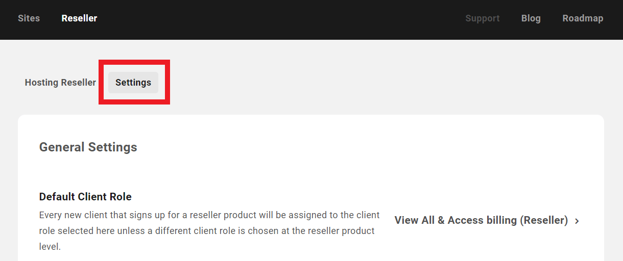 Allows the team member to access and modify Reseller configuration settings in the Hub