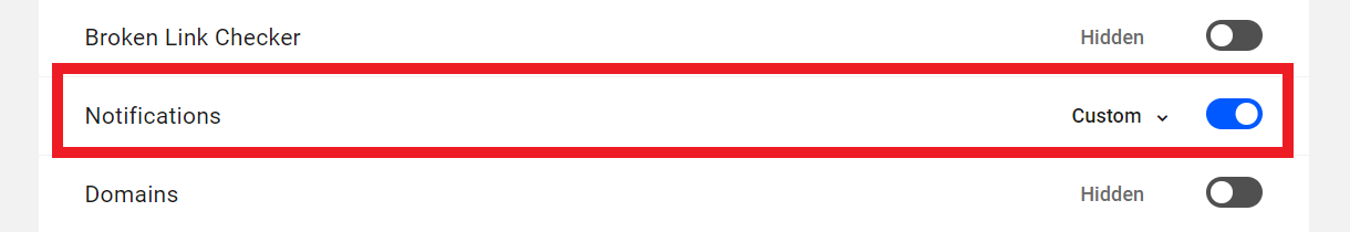 Customize capabilities in the Hub Notifications module