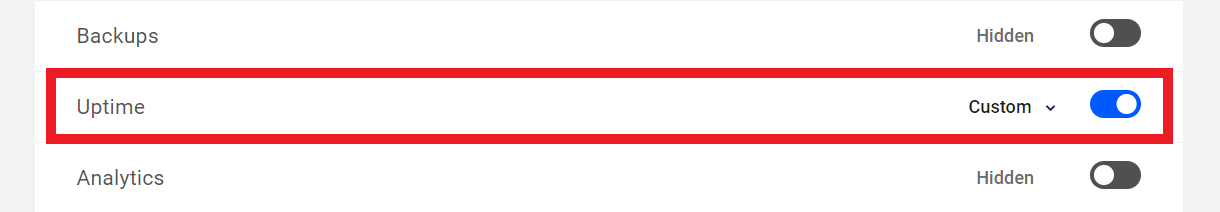Customize capabilities in the Hub Uptime module