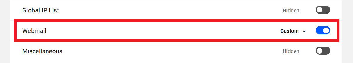Customize capabilities in the Hub Webmail module