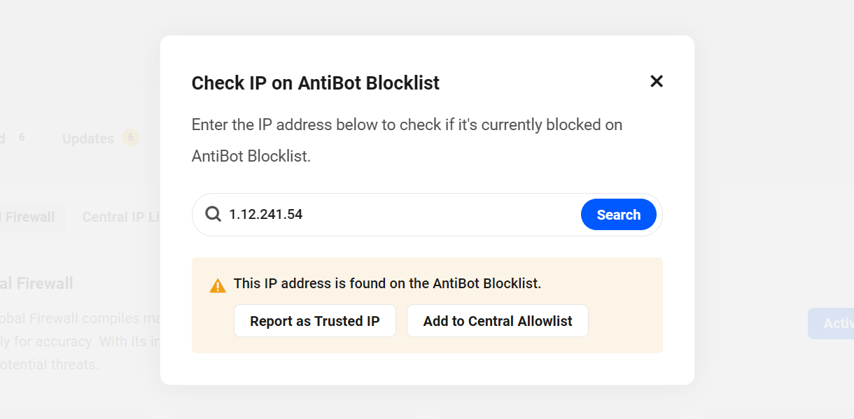 IP is on the AntiBot blocklist