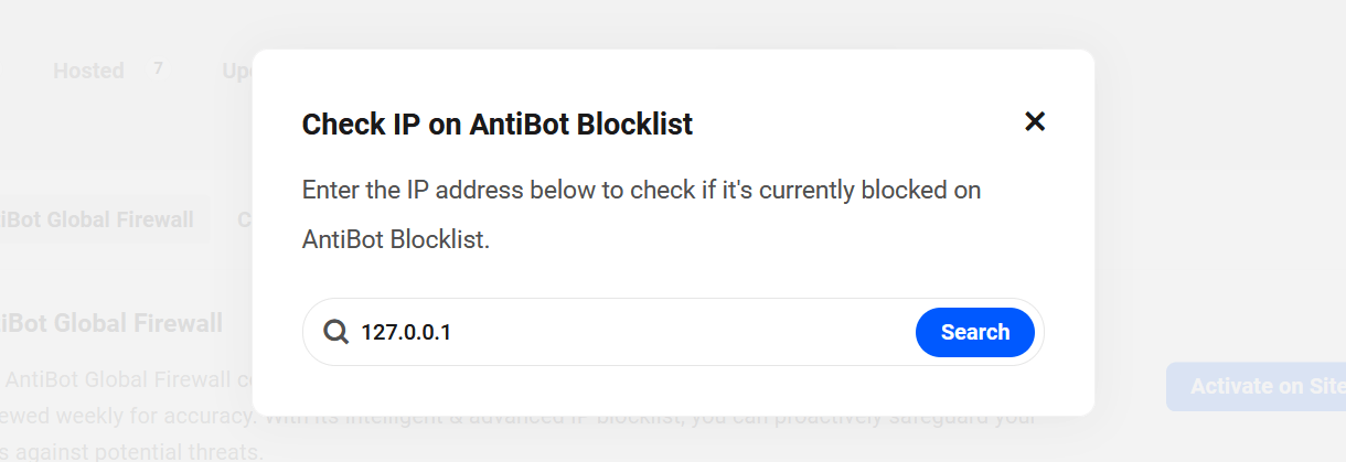 Check if an IP is on the AntiBot blocklist