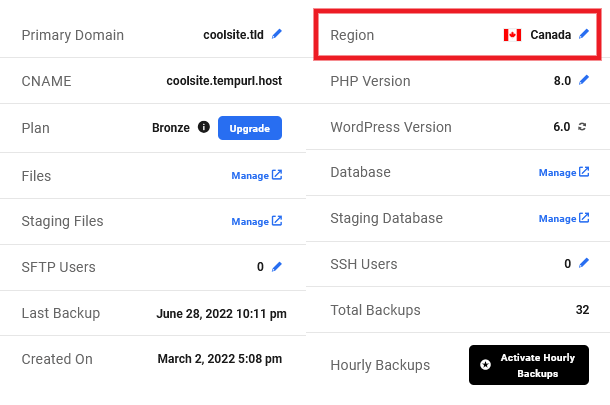hub site hosting overview region