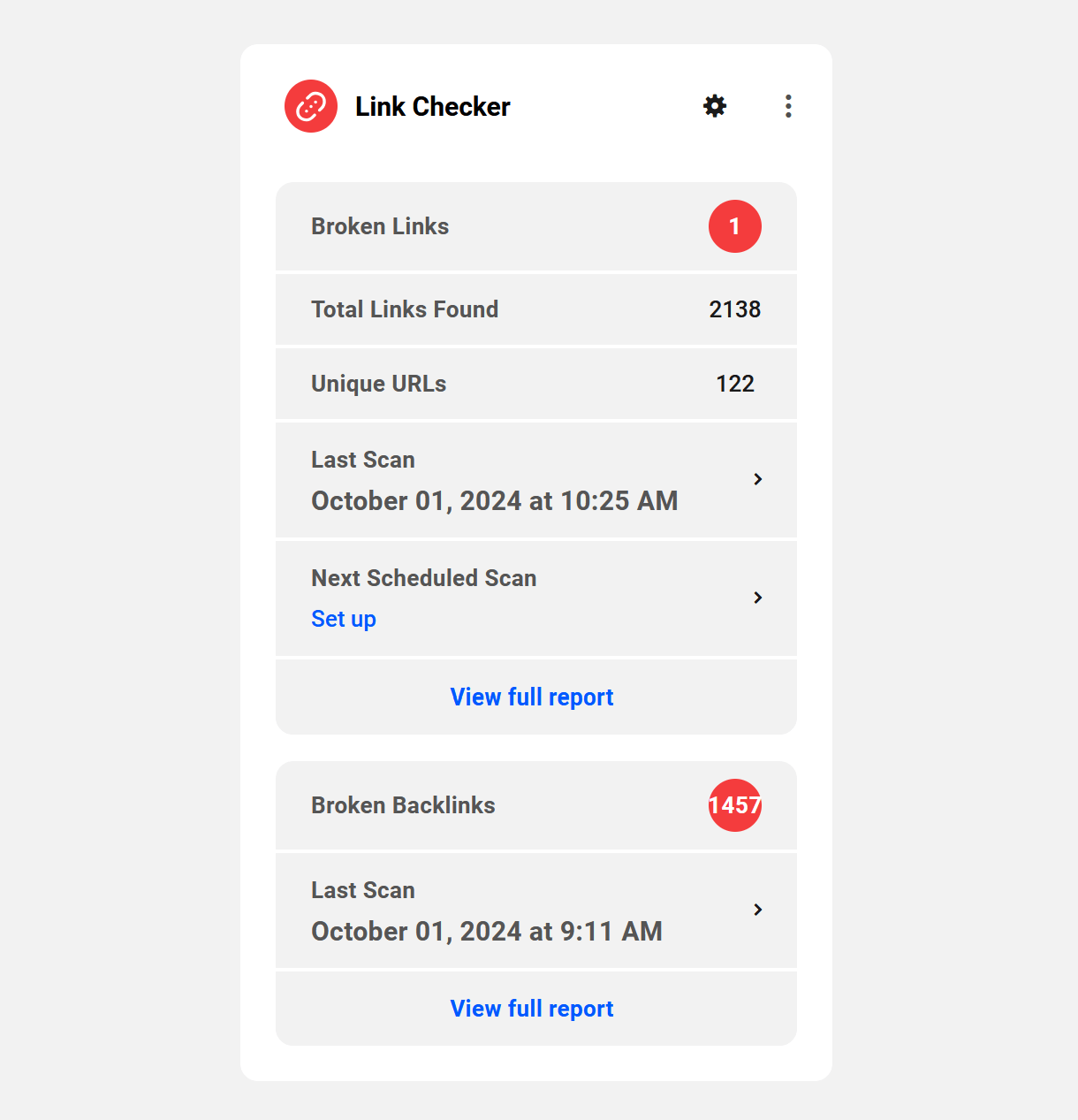 Link Checker widget