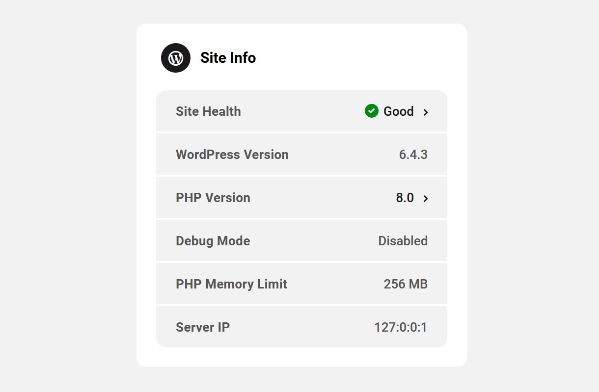 Allows the user to view the Site Info widget on a site’s Overview screen