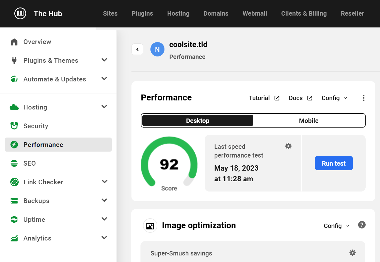 Performance test in the Hub
