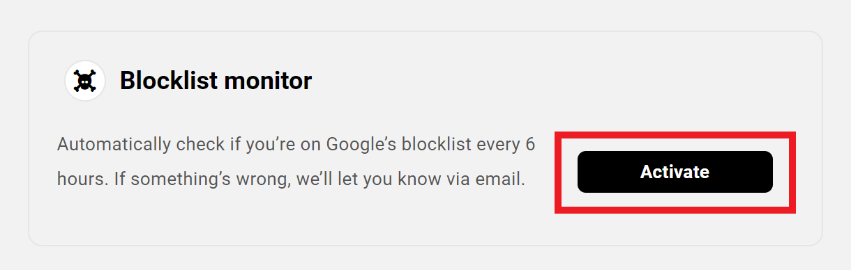 Allows the user to activate blocklist monitoring for a site.