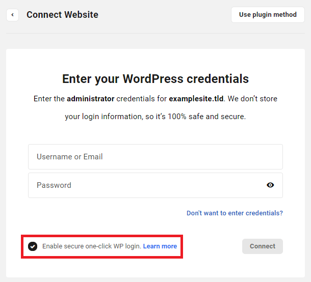 Enable SSO when connecting a site to your Hub