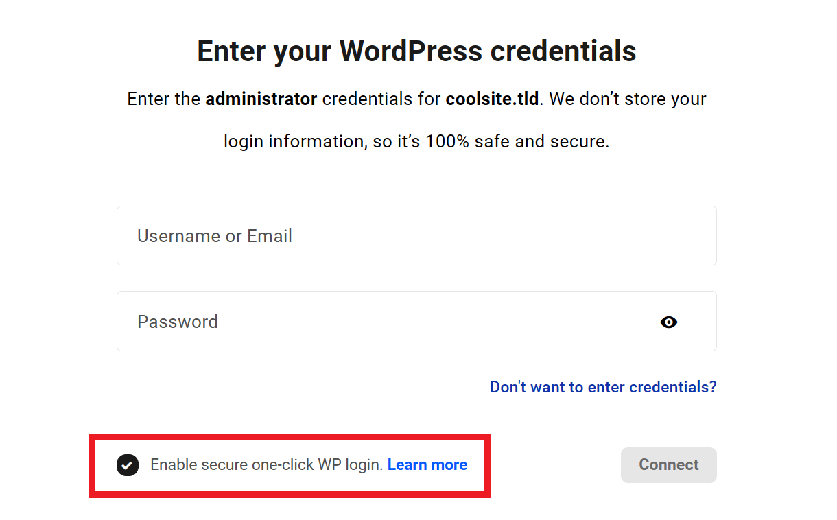 SSO enabled when connecting a new site to the Hub