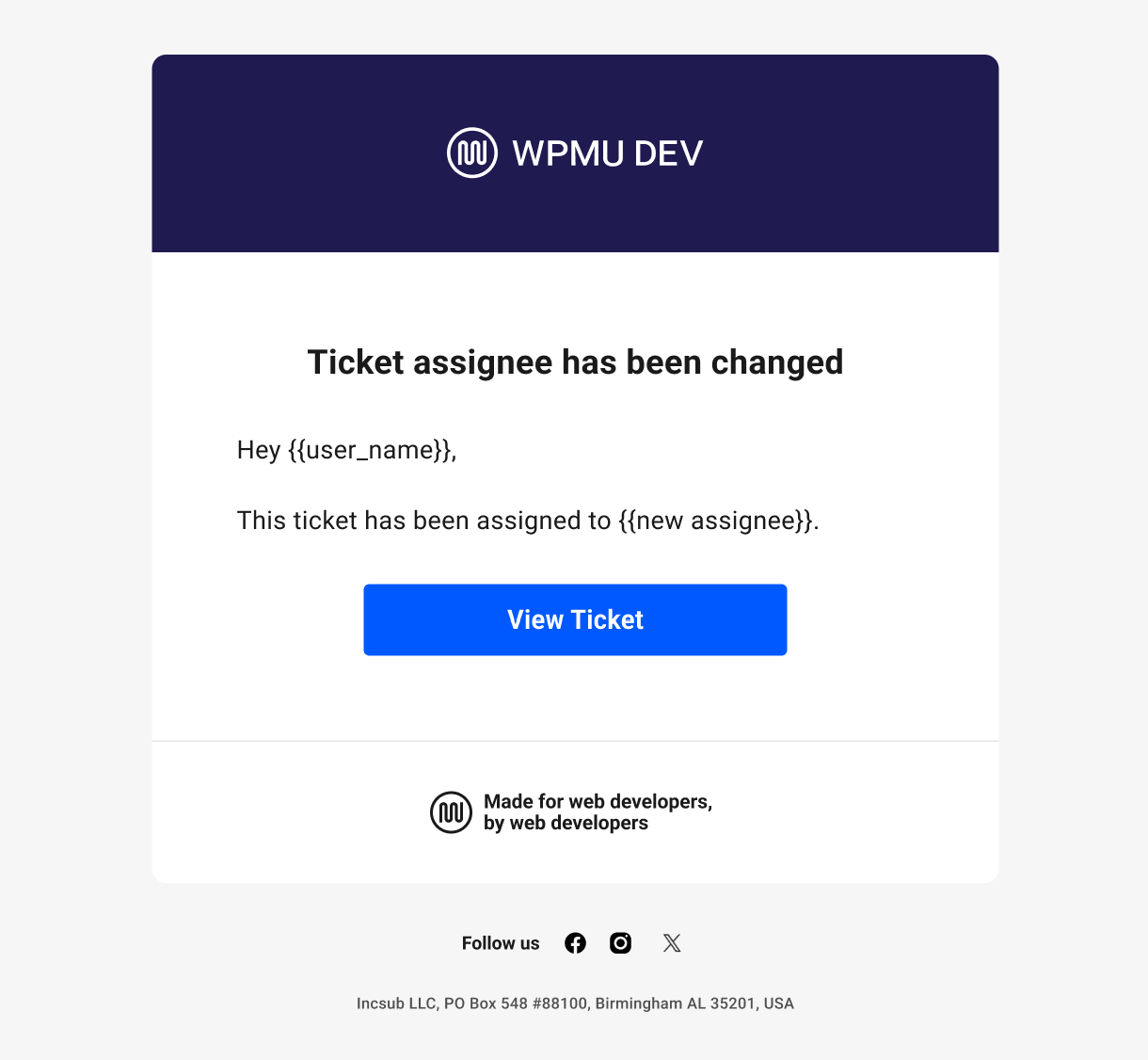 hub tickets email member assignee changed@2x