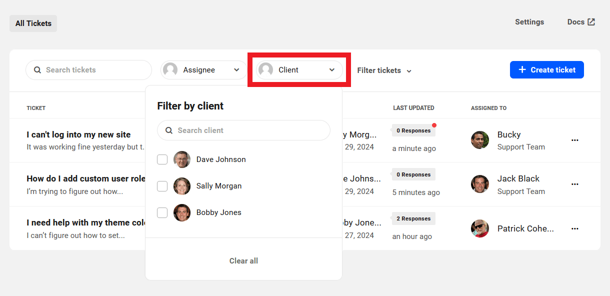 hub tickets ticket submitted filters client@2x