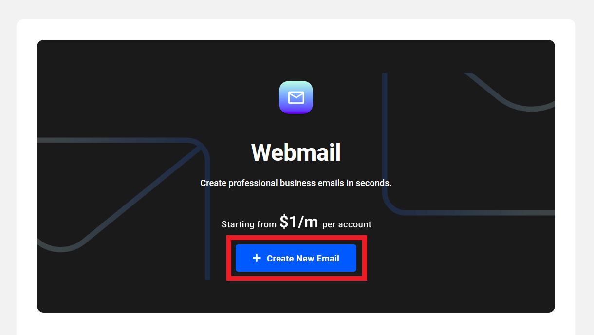 Add your first webmail domain and email account