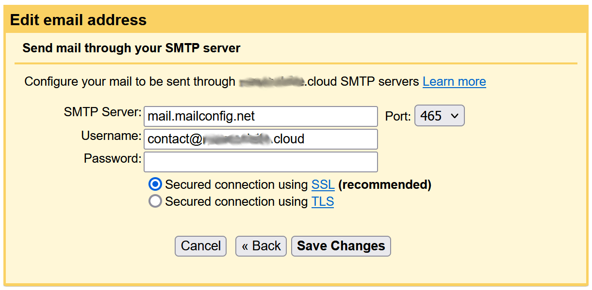 Configure webmail with SMTP on Gmail desktop
